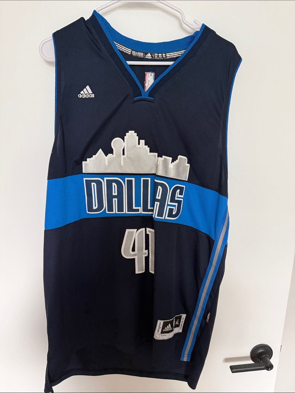 adidas Dallas Mavericks Black and Blue Jersey #41